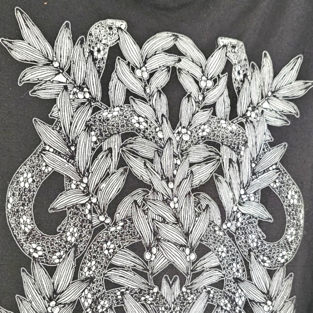 Snake botanical nature goth whimsigoth printed long sleeve top